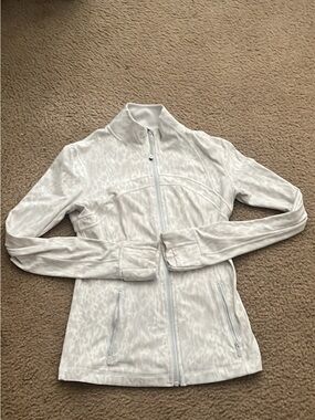 Lululemon white cheetah print define jacket